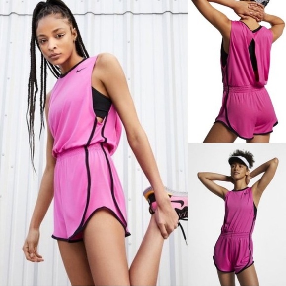 Nike NWT Women's Running Romper Pink - Size XS - Picture 1 of 7